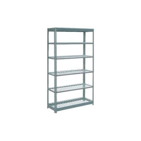 Global Equipment Heavy Duty Shelving 48"W x 24"D x 84"H With 6 Shelves - Wire Deck - Gray 255525